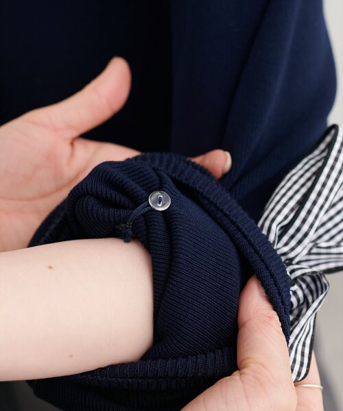 natural couture(ナチュラルクチュール)の「長さ変えられる袖口リボンカーディガン(カーディガン/ボレロ・レディース・その他1/ネイビー/ベージュ/オフホワイト・FREE)」の15枚目の写真