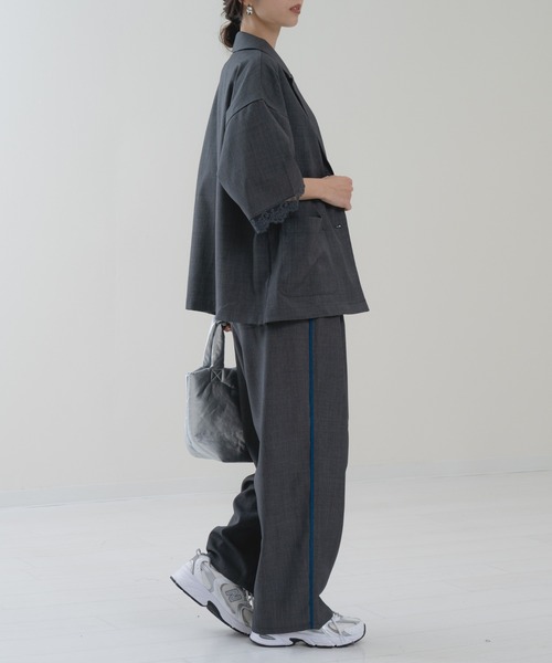 refinedworks（リファインドワークス）の「【refinedworks】トレンド 見えする 配色 ライン パンツ！（その他パンツ・レディース・ブラウン/チャコールグレー・FREE）」の15枚目の写真