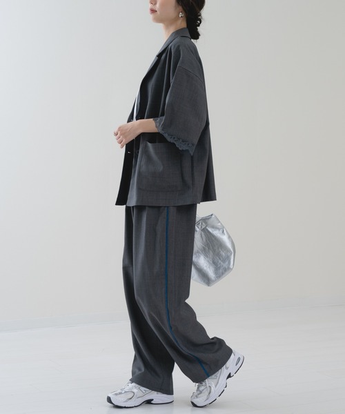 refinedworks（リファインドワークス）の「【refinedworks】トレンド 見えする 配色 ライン パンツ！（その他パンツ・レディース・ブラウン/チャコールグレー・FREE）」の17枚目の写真