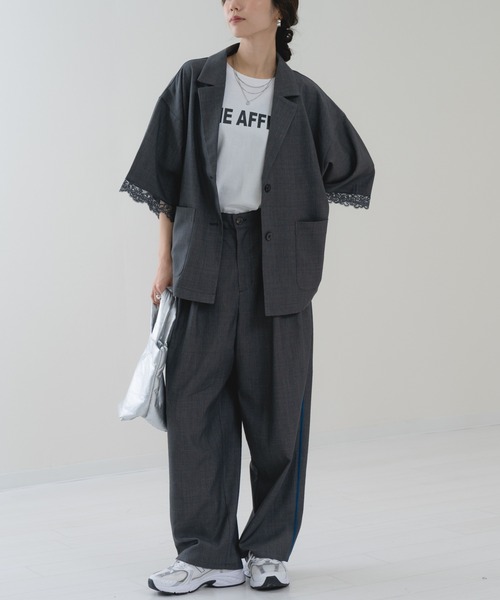 refinedworks（リファインドワークス）の「【refinedworks】トレンド 見えする 配色 ライン パンツ！（その他パンツ・レディース・ブラウン/チャコールグレー・FREE）」の18枚目の写真