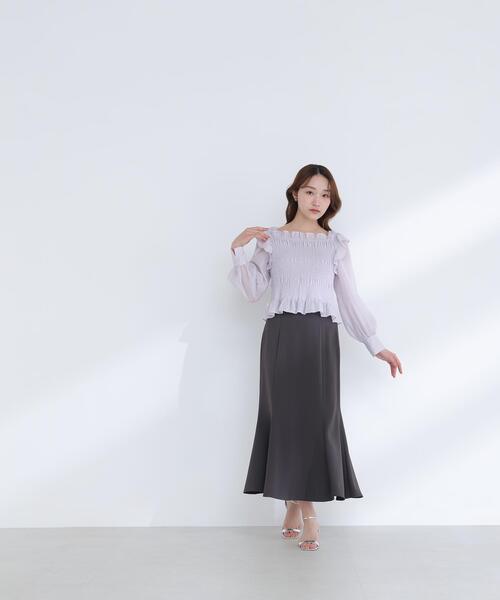 値下【新品未使用】Spick &amp; Span  シアーチェックシャーリングブラウス シアーチェックシャーリングブラウス | NATURAL BEAUTY BASIC