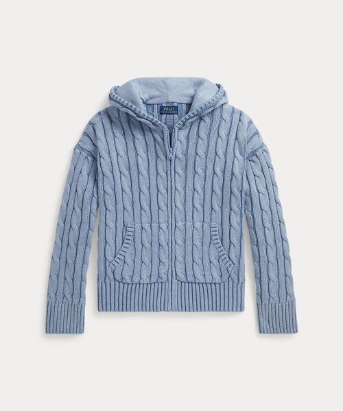 POLO RALPH LAUREN CHILDRENSWEAR(ポロ ラルフ ローレン チルドレンズウェア)の「ケーブルニット コットン フルジップ フーディ(パーカー・キッズ・ブルー・L/M/S/XL)」の8枚目の写真