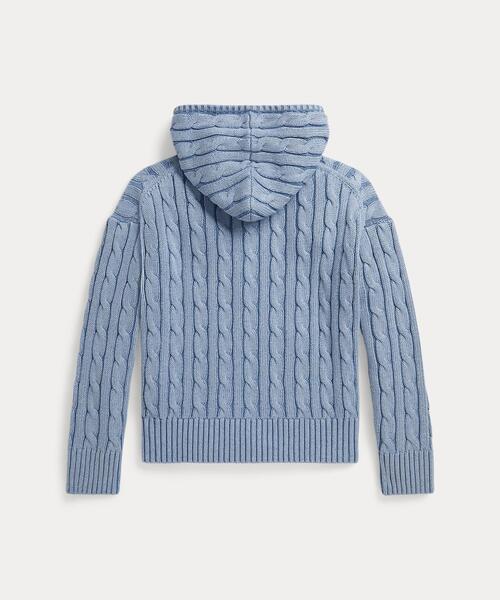 POLO RALPH LAUREN CHILDRENSWEAR(ポロ ラルフ ローレン チルドレンズウェア)の「ケーブルニット コットン フルジップ フーディ(パーカー・キッズ・ブルー・L/M/S/XL)」の7枚目の写真