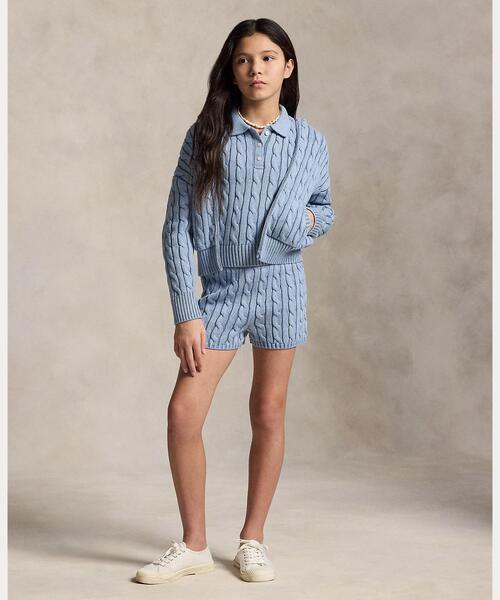 POLO RALPH LAUREN CHILDRENSWEAR(ポロ ラルフ ローレン チルドレンズウェア)の「ケーブルニット コットン フルジップ フーディ(パーカー・キッズ・ブルー・L/M/S/XL)」の6枚目の写真
