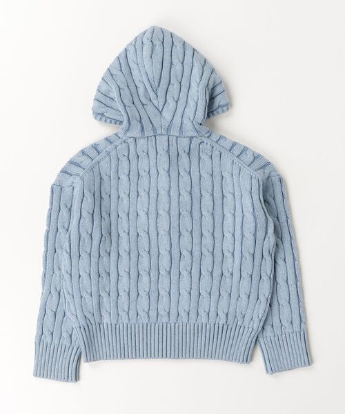 POLO RALPH LAUREN CHILDRENSWEAR(ポロ ラルフ ローレン チルドレンズウェア)の「ケーブルニット コットン フルジップ フーディ(パーカー・キッズ・ブルー・L/M/S/XL)」の2枚目の写真