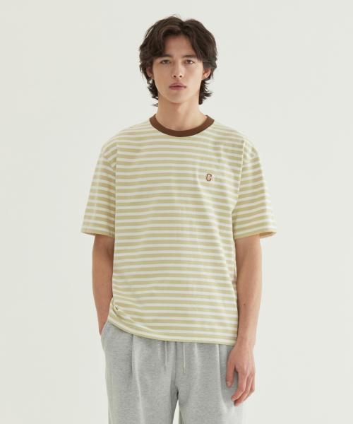 COVERNAT(カバーナット)の「ベーシックストライプTシャツグリーン(Tシャツ/カットソー・メンズ・その他・MEDIUM/LARGE/SMALL/X-LARGE/X-SMALL/XX-LARGE)」の1枚目の写真