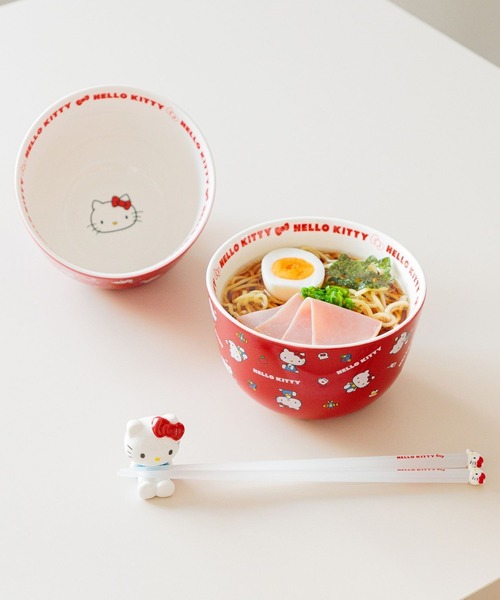 Me%（ミィパーセント）の「【HELLO KITTY】どんぶり　635188（食器・レディース・レッド/ブラック・FREE）」の5枚目の写真