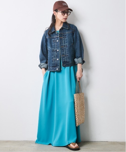 CHIC STYLE(シックスタイル)の「Aラインマキシワンピース<大きいサイズ有>シックスタイル(ワンピース・レディース・ターコイズブルー/モカ/アイボリー系/ネイビー系・L/M/5L/4L/3L/LL)」の6枚目の写真