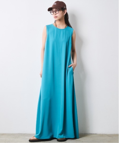 CHIC STYLE(シックスタイル)の「Aラインマキシワンピース<大きいサイズ有>シックスタイル(ワンピース・レディース・ターコイズブルー/モカ/アイボリー系/ネイビー系・L/M/5L/4L/3L/LL)」の7枚目の写真