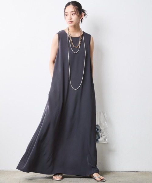 CHIC STYLE(シックスタイル)の「Aラインマキシワンピース<大きいサイズ有>シックスタイル(ワンピース・レディース・ターコイズブルー/モカ/アイボリー系/ネイビー系・L/M/5L/4L/3L/LL)」の8枚目の写真
