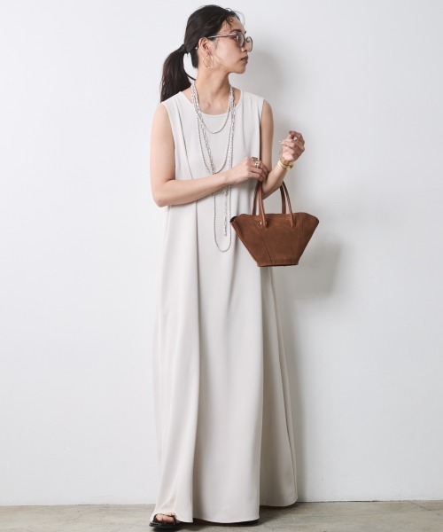 CHIC STYLE(シックスタイル)の「Aラインマキシワンピース<大きいサイズ有>シックスタイル(ワンピース・レディース・ターコイズブルー/モカ/アイボリー系/ネイビー系・L/M/5L/4L/3L/LL)」の10枚目の写真