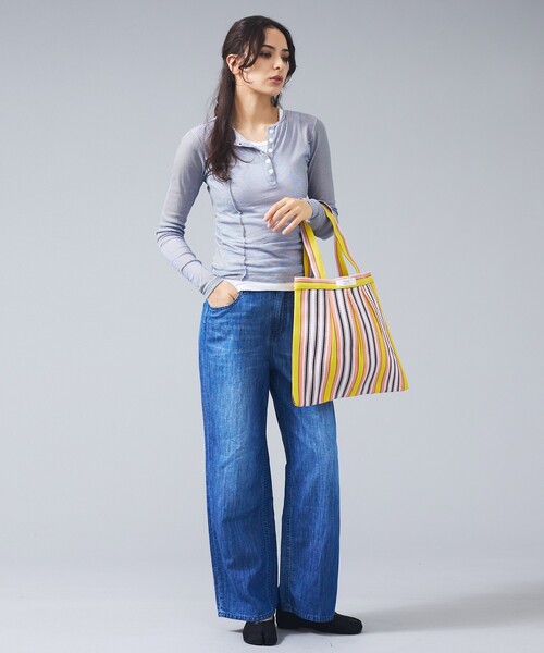 Rouge vif la cle(ルージュヴィフラクレ)の「【Swaraj /スワラージ】タックチュールトートバッグ/光沢(トートバッグ・レディース・パープル/ブラック/グリーン/オレンジ/イエロー・フリー)」の10枚目の写真