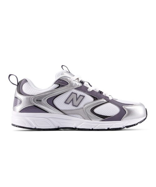NEW BALANCE(ニューバランス)の「408(スニーカー・レディース・シルバー系その他/シルバー×ブルー・22.0cm/22.5cm/23.0cm/23.5cm/24.0cm/24.5cm/25.0cm/25.5cm/26.0cm/26.5cm/27.0cm/27.5cm/28.0cm/28.5cm/29.0cm/30.0cm)」の2枚目の写真