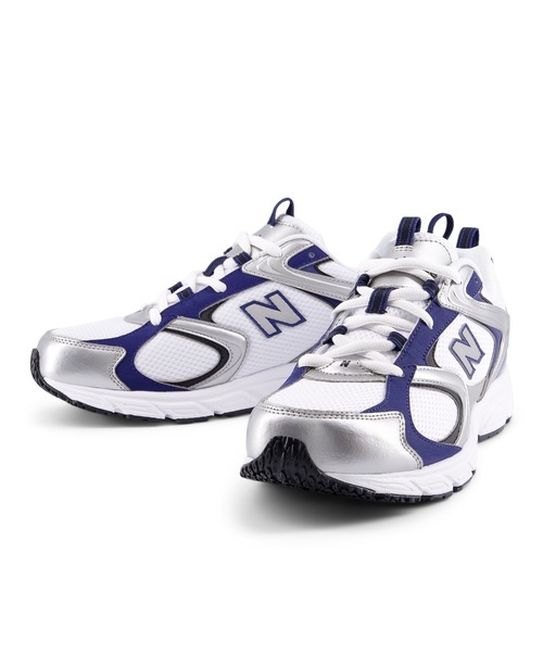 NEW BALANCE(ニューバランス)の「408(スニーカー・レディース・シルバー系その他/シルバー×ブルー・22.0cm/22.5cm/23.0cm/23.5cm/24.0cm/24.5cm/25.0cm/25.5cm/26.0cm/26.5cm/27.0cm/27.5cm/28.0cm/28.5cm/29.0cm/30.0cm)」の3枚目の写真