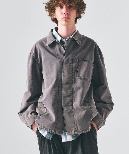 417 EDIFICE（フォーワンセブンエディフィス）の「サンフェード フレンチカバーオール（カバーオール・メンズ・ブラックミックス/ピンク/ホワイト・LARGE/MEDIUM）」の3枚目の写真