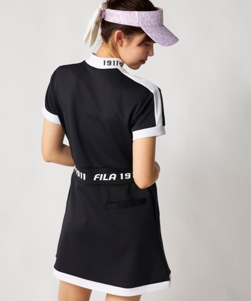 FILA GOLF(フィラゴルフ )の「【FILA GOLF:フィラゴルフ】レディースモックネックワンピース ダンボールニット ゴルフ(ワンピース・レディース・ミント/ホワイト/ブラック・X-LARGE/LARGE/MEDIUM/XX-LARGE)」の2枚目の写真