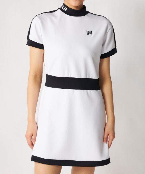 FILA GOLF(フィラゴルフ )の「【FILA GOLF:フィラゴルフ】レディースモックネックワンピース ダンボールニット ゴルフ(ワンピース・レディース・ミント/ホワイト/ブラック・X-LARGE/LARGE/MEDIUM/XX-LARGE)」の4枚目の写真