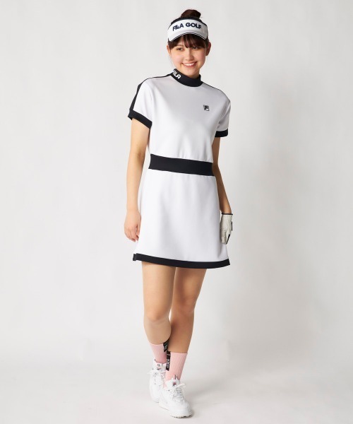 FILA GOLF(フィラゴルフ )の「【FILA GOLF:フィラゴルフ】レディースモックネックワンピース ダンボールニット ゴルフ(ワンピース・レディース・ミント/ホワイト/ブラック・X-LARGE/LARGE/MEDIUM/XX-LARGE)」の12枚目の写真