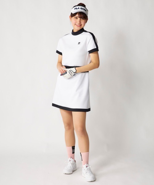 FILA GOLF(フィラゴルフ )の「【FILA GOLF:フィラゴルフ】レディースモックネックワンピース ダンボールニット ゴルフ(ワンピース・レディース・ミント/ホワイト/ブラック・X-LARGE/LARGE/MEDIUM/XX-LARGE)」の13枚目の写真