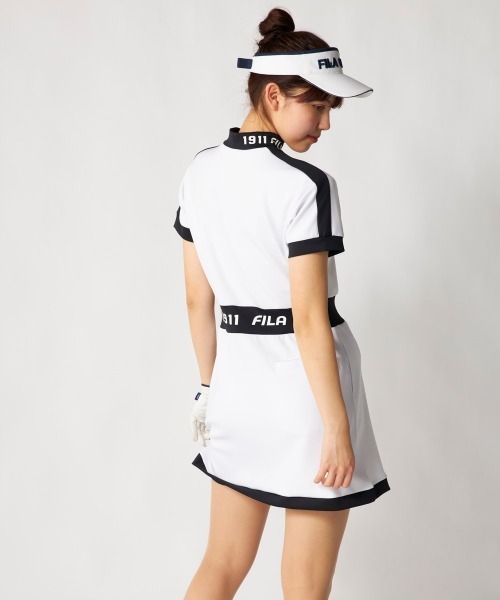 FILA GOLF(フィラゴルフ )の「【FILA GOLF:フィラゴルフ】レディースモックネックワンピース ダンボールニット ゴルフ(ワンピース・レディース・ミント/ホワイト/ブラック・X-LARGE/LARGE/MEDIUM/XX-LARGE)」の14枚目の写真