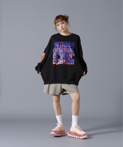over print（オーバープリント）の「overprint/オーバープリント/OPiNiON sweatshirts（スウェット・レディース・ブラック/ホワイト・XL/L）」の18枚目の写真