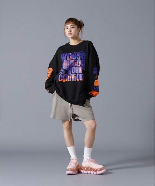over print（オーバープリント）の「overprint/オーバープリント/OPiNiON sweatshirts（スウェット・レディース・ブラック/ホワイト・XL/L）」の19枚目の写真