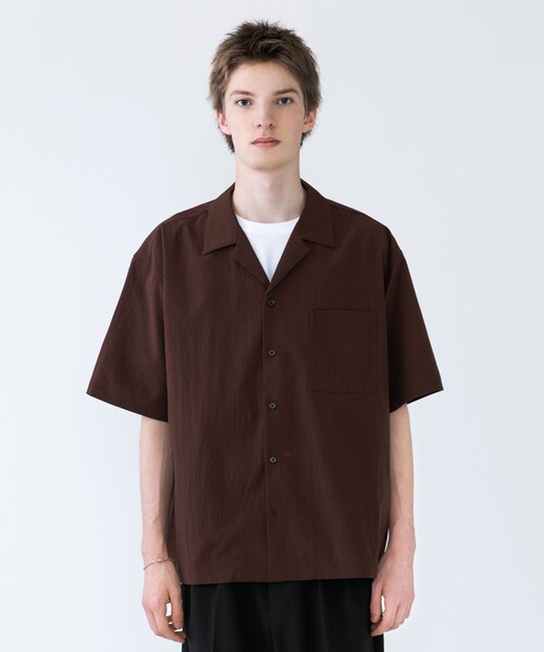 City Ambient Products(シティアンビエントプロダクツ)の「City Ambient Products: オープンカラー 楊柳 ショートスリーブ シャツ(シャツ/ブラウス・メンズ・ライトブルー/チャコールグレー/ライトグレー/ブラウン・SMALL/MEDIUM/LARGE)」の3枚目の写真