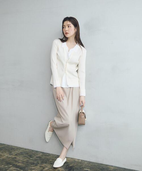 PROPORTION BODY DRESSING（プロポーションボディドレッシング）の「＜今村朱里さんコラボ＞アシメタックナロースカート / 1216120307（スカート・レディース・ホワイト系その他/ベージュ・P/S/MEDIUM/SMALL）」の3枚目の写真