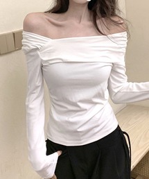 オフショル オフショルダートップス 肩出し」に該当するホワイト/白色