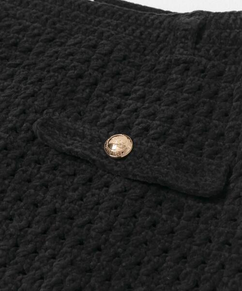 GANNI（ガニー）の「GANNI　CHENILLE CROCHET SKIRT（スカート・レディース・ブラック・X-SMALL/SMALL）」の4枚目の写真