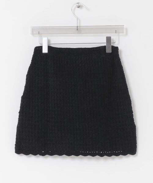 GANNI（ガニー）の「GANNI　CHENILLE CROCHET SKIRT（スカート・レディース・ブラック・X-SMALL/SMALL）」の5枚目の写真