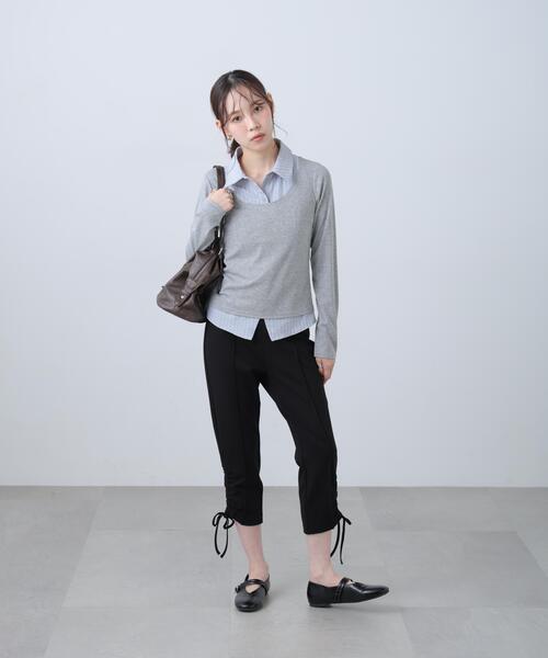 FREE'S MART（フリーズマート）の「◆シャツフェイクレイヤード深Ｕネックカットソー（Tシャツ/カットソー・レディース・ホワイト/グレー/ネイビー・FREE）」の11枚目の写真