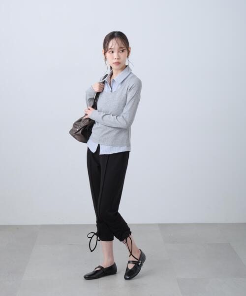 FREE'S MART（フリーズマート）の「◆シャツフェイクレイヤード深Ｕネックカットソー（Tシャツ/カットソー・レディース・ホワイト/グレー/ネイビー・FREE）」の12枚目の写真