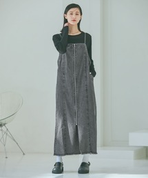 LAKOLE | 裾フリンジデニムジャンスカ / 657830(ワンピース)