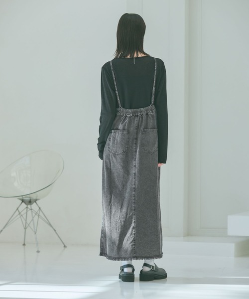 LAKOLE（ラコレ）の「裾フリンジデニムジャンスカ / 657830（ワンピース・レディース・ブラック・FREE）」の6枚目の写真