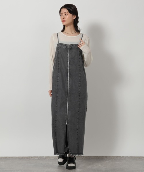 LAKOLE（ラコレ）の「裾フリンジデニムジャンスカ / 657830（ワンピース・レディース・ブラック・FREE）」の11枚目の写真