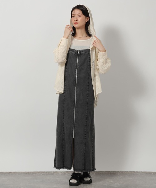 LAKOLE（ラコレ）の「裾フリンジデニムジャンスカ / 657830（ワンピース・レディース・ブラック・FREE）」の7枚目の写真