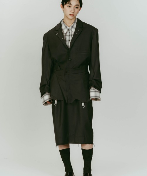 Knuth Marf(クヌースマーフ)の「Knuth Marf cut layered mid lengthskirt(スカート・レディース・ブラック・X-SMALL/SMALL)」の6枚目の写真