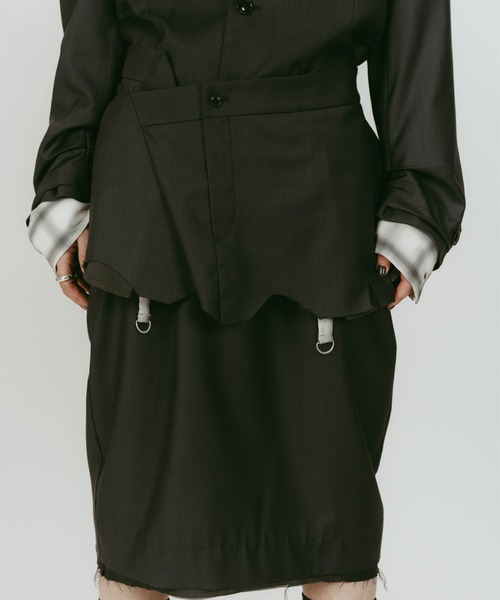 Knuth Marf(クヌースマーフ)の「Knuth Marf cut layered mid lengthskirt(スカート・レディース・ブラック・X-SMALL/SMALL)」の8枚目の写真