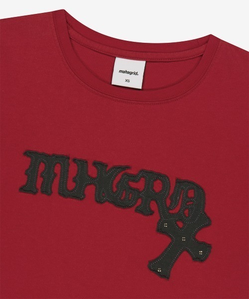 MAHAGRID(マハグリッド)の「『mahagrid/マハグリッド』GOTHIC APPLIQUE CROP TEE/ゴシック アップリケ クロップ Tシャツ(Tシャツ/カットソー・レディース・レッド/ホワイト・XS/S)」の11枚目の写真