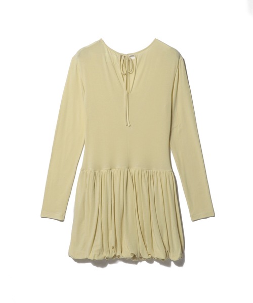 UNUS(ユナス)の「UNUS / Balloon Hem Jersey Dress(ワンピース・レディース・イエロー/ブラック・36/38)」の4枚目の写真