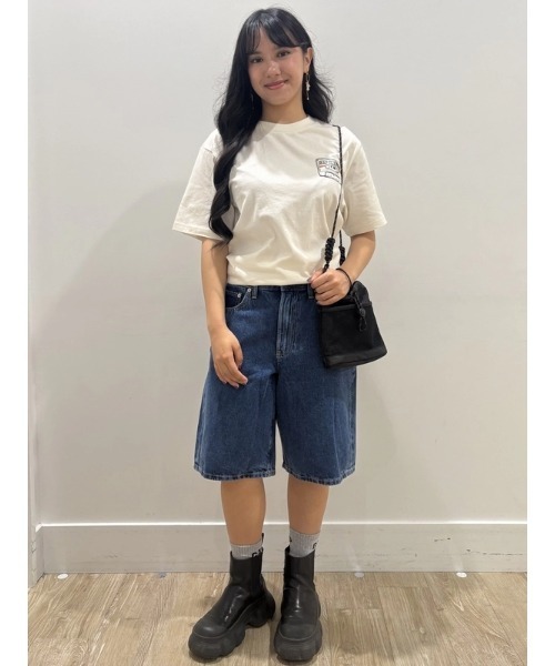GAP(ギャップ)の「ミッドライズ ロングライン デニムショートパンツ(デニムパンツ・レディース・インディゴブルー・26/25/24/23/30/29/28/27)」の10枚目の写真