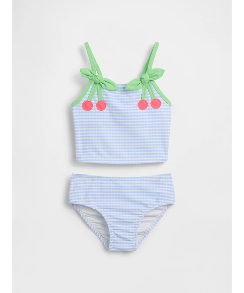 GAP(ギャップ)の「チェリーギンガムチェック 2ピース スイムウェア (幼児・ベビー)(水着・キッズ・ブルー・70cm/80cm/90cm/95cm/100cm/105cm/110cm)」の1枚目の写真