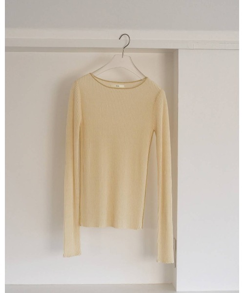 anuke(アンヌーク)の「Sheer Stripe Knit(Tシャツ/カットソー・メンズ・チャコールグレー/オフホワイト・FREE)」の12枚目の写真