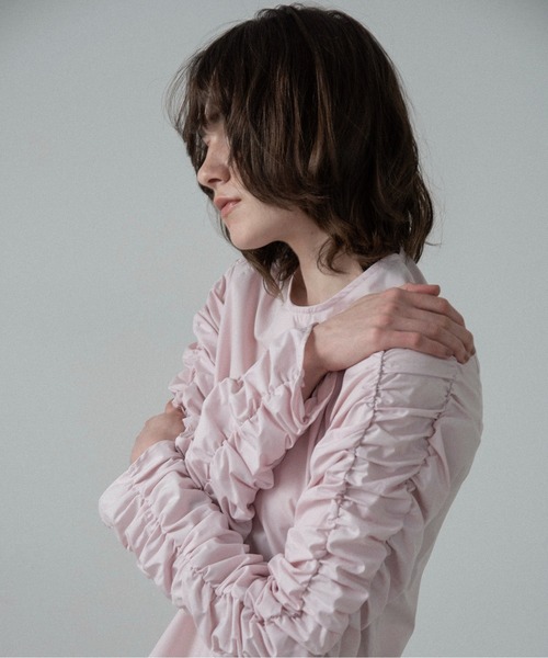 lawgy(ラウジー)の「whip sleeve front hole blouse / ホイップスリーブフロントホールブラウス(シャツ/ブラウス・レディース・ホワイト/ブルー/ピンク・FREE)」の9枚目の写真