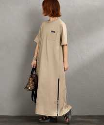 THOUSAND MILE（サウザンドマイル）の「【WEB先行予約】[THOUSAND MILE/サウザンド マイル] 別注 シアサッカー ロゴジップ ショートスリーブワンピース（ワンピース）」