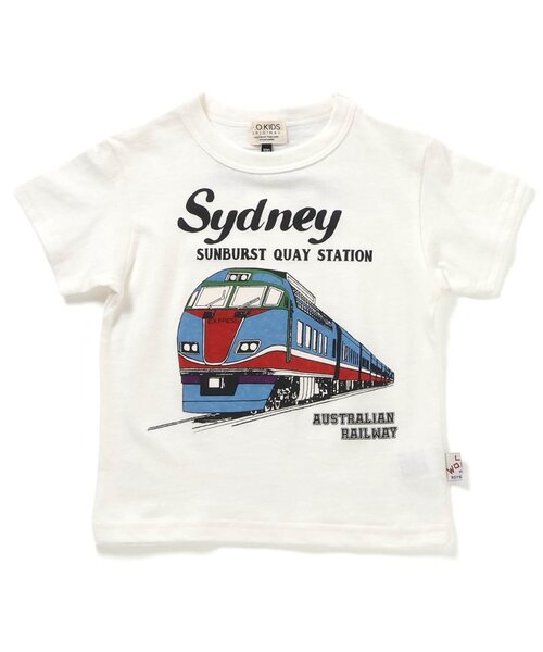 F.O.KIDS(エフオーキッズ)の「TRAIN 半袖Tシャツ(Tシャツ/カットソー・キッズ・オレンジ/オフホワイト/ブルー・140/130/120/110/100/90/80)」の2枚目の写真
