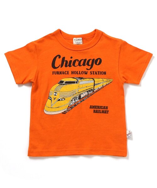 F.O.KIDS(エフオーキッズ)の「TRAIN 半袖Tシャツ(Tシャツ/カットソー・キッズ・オレンジ/オフホワイト/ブルー・140/130/120/110/100/90/80)」の3枚目の写真