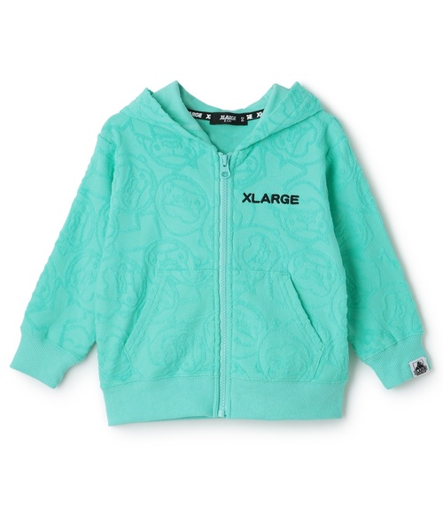XLARGE KIDS（エクストララージキッズ）の「ファニーゴリラパイルジャカードジップパーカー（パーカー・キッズ・レモンイエロー/ライトグリーン・80ｃｍ/110cm/130cm/140cm/100cm/90cm/120cm）」の2枚目の写真