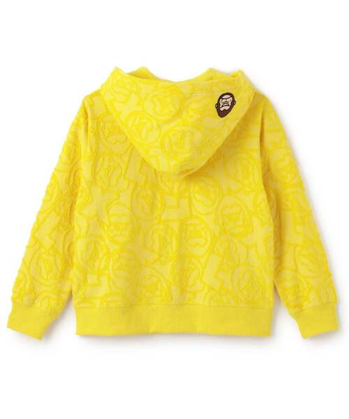 XLARGE KIDS（エクストララージキッズ）の「ファニーゴリラパイルジャカードジップパーカー（パーカー・キッズ・レモンイエロー/ライトグリーン・80ｃｍ/110cm/130cm/140cm/100cm/90cm/120cm）」の3枚目の写真